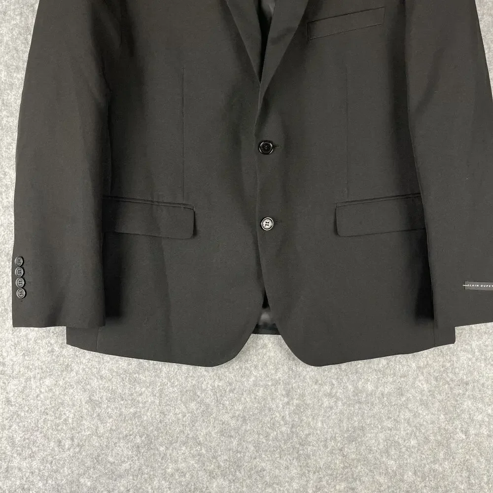 Alain Dupetit‎ Suittech Blazer Sport Coat Jacket Men 44S Black 2 Button NEW